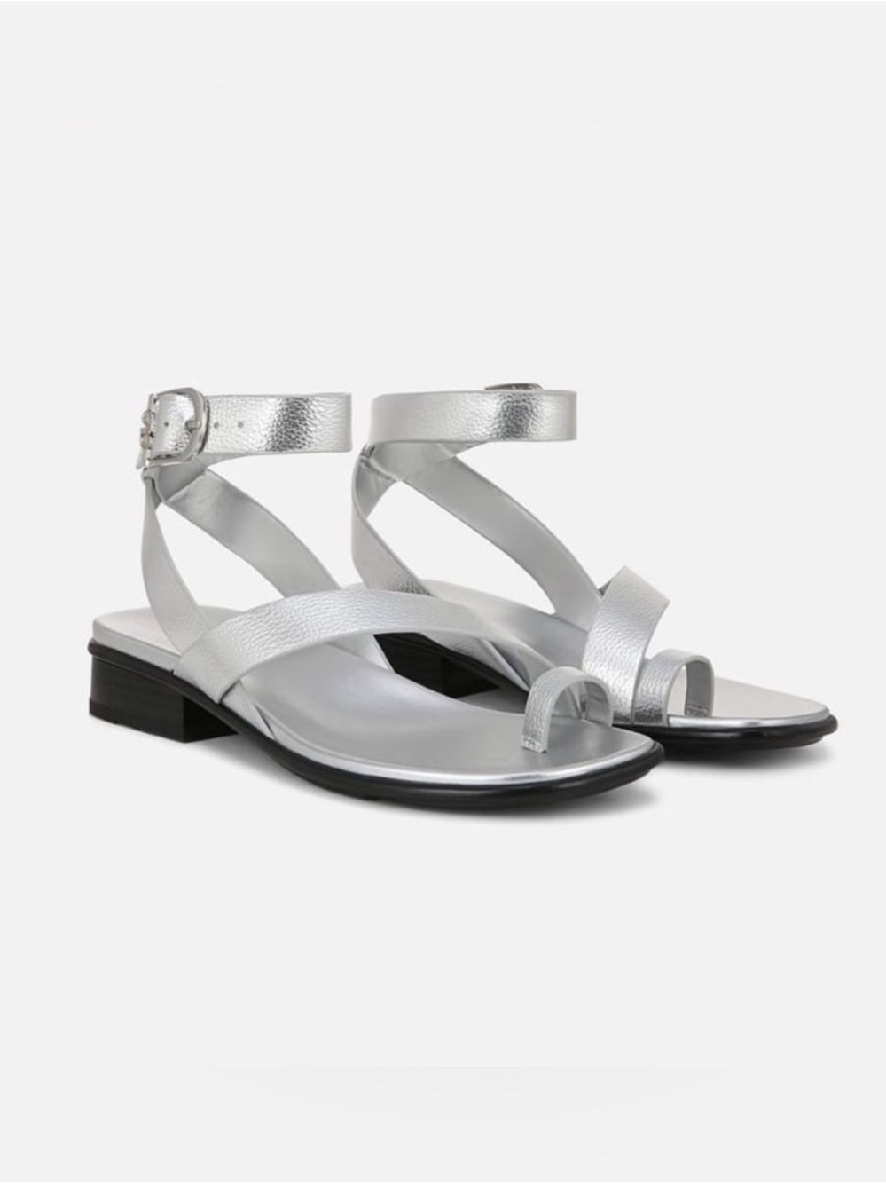 Naturalizer Womens Birch Sandal Silver Faux Leather
